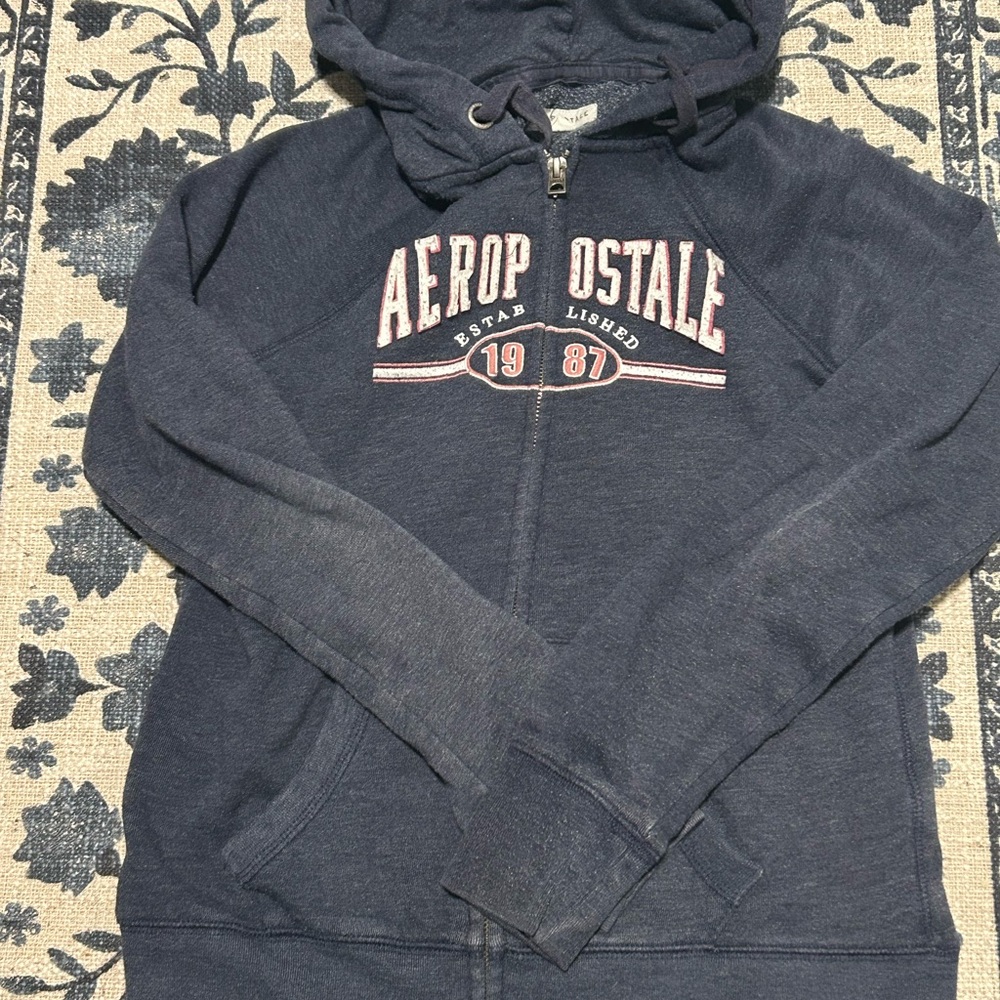 Aeropostale Dark Blue Zip-Up Hoodie